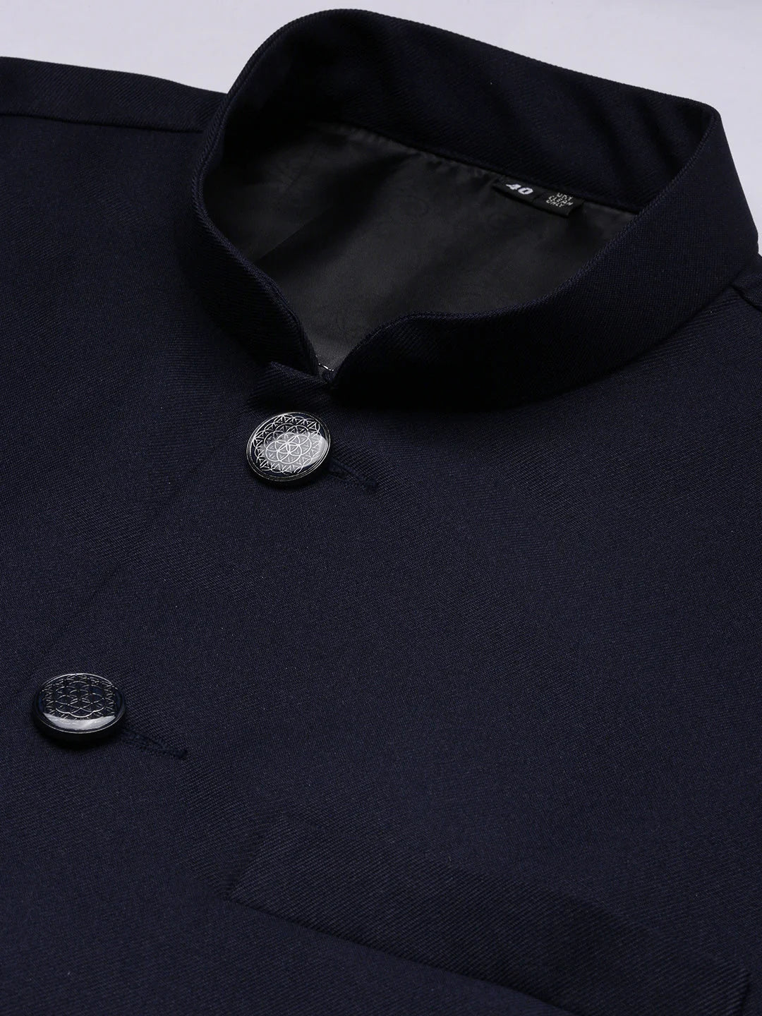 Navy Blue Nehru Jacket - Slim Fit Mens Kurta Pajama Set
