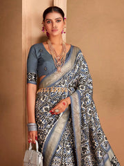 Women's Blend Mauve Woven Design Designer Saree With Blouse Piece-ADWTYA1008