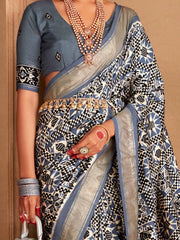 Women's Blend Mauve Woven Design Designer Saree With Blouse Piece-ADWTYA1008