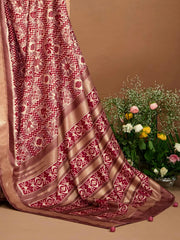 Women's  Blend Mauve Woven Design Designer Saree With Blouse Piece-ADWTYA1006