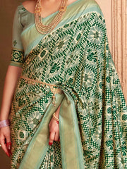 Women's Blend Teal Blue Woven Design Designer Saree With Blouse Piece-ANUPMA3001