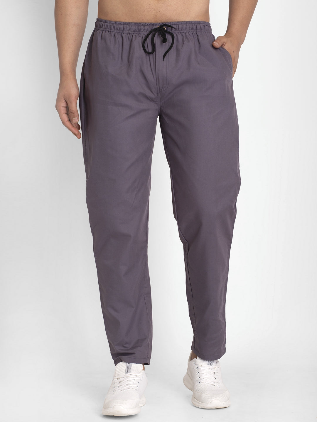 Grey Cotton Mens Jogger Pajama Pants | Indian Needle