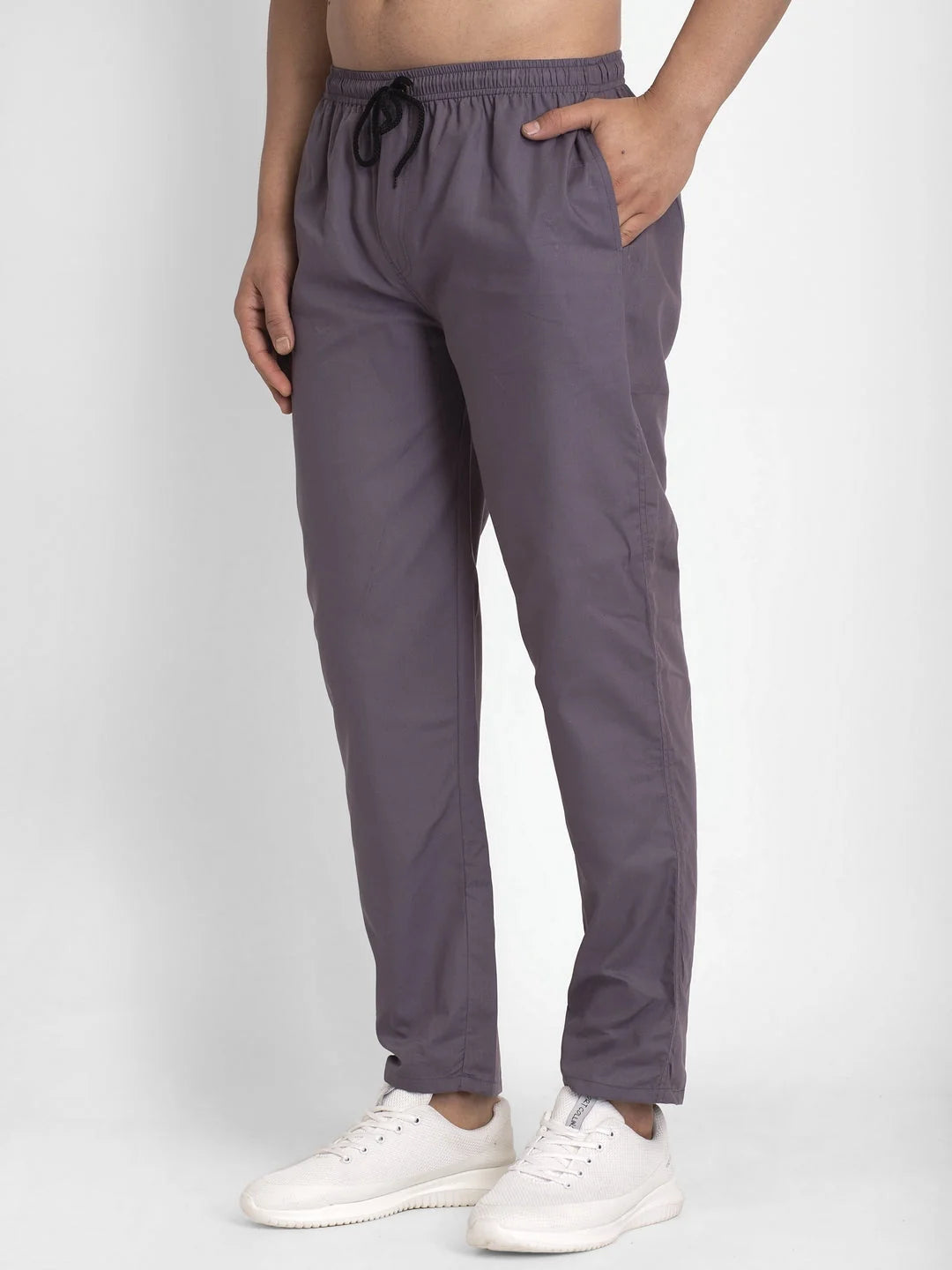 Grey Cotton Mens Jogger Pajama Pants | Indian Needle