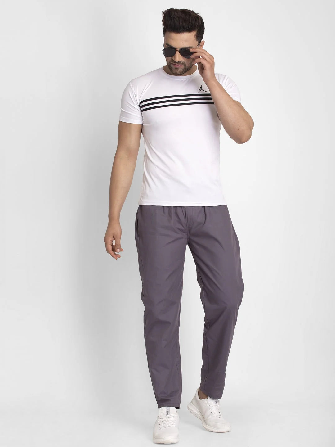 Grey Cotton Mens Jogger Pajama Pants | Indian Needle