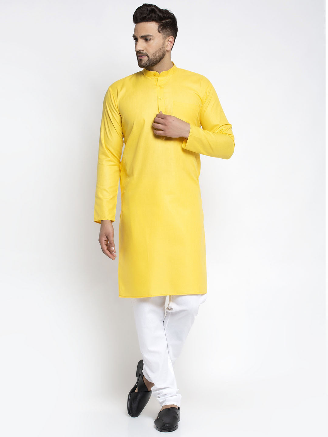 Lemon Cotton Kurta for Men - Stylish Indian Kurta