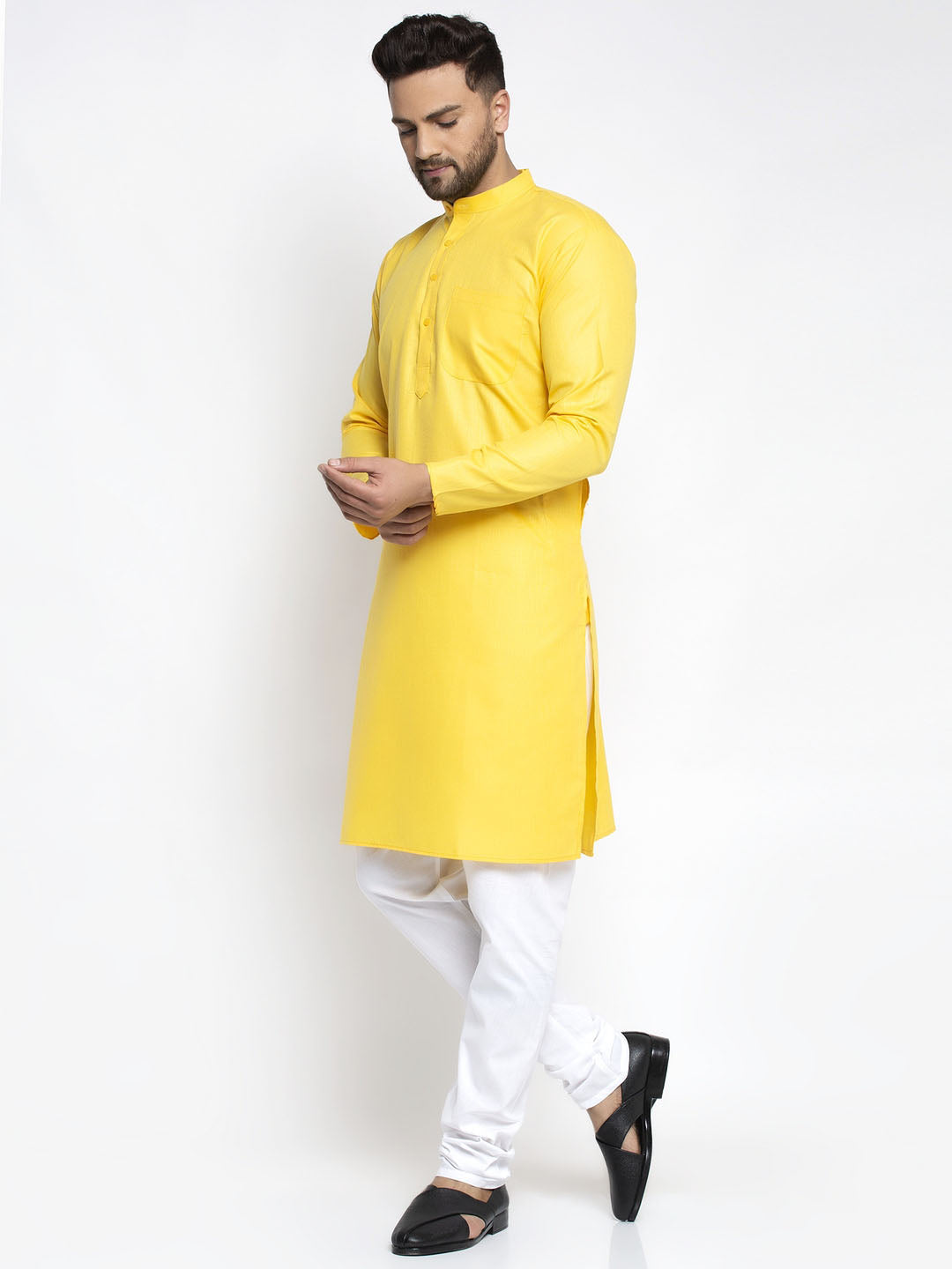 Lemon Cotton Kurta for Men - Stylish Indian Kurta
