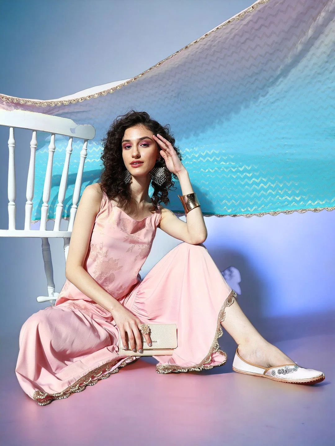 Baby Pink Sharara Set | Printed Designer Sharara Suits for Women