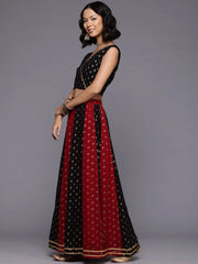 Printed Foil Print Ready to Wear Lehenga & Blouse With Dupatta-AHBLDULH-COMBO-1018