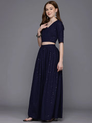 Embroidered Sequinned Ready to Wear Lehenga & Blouse With Dupatta-AHBLDULH-COMBO-1020