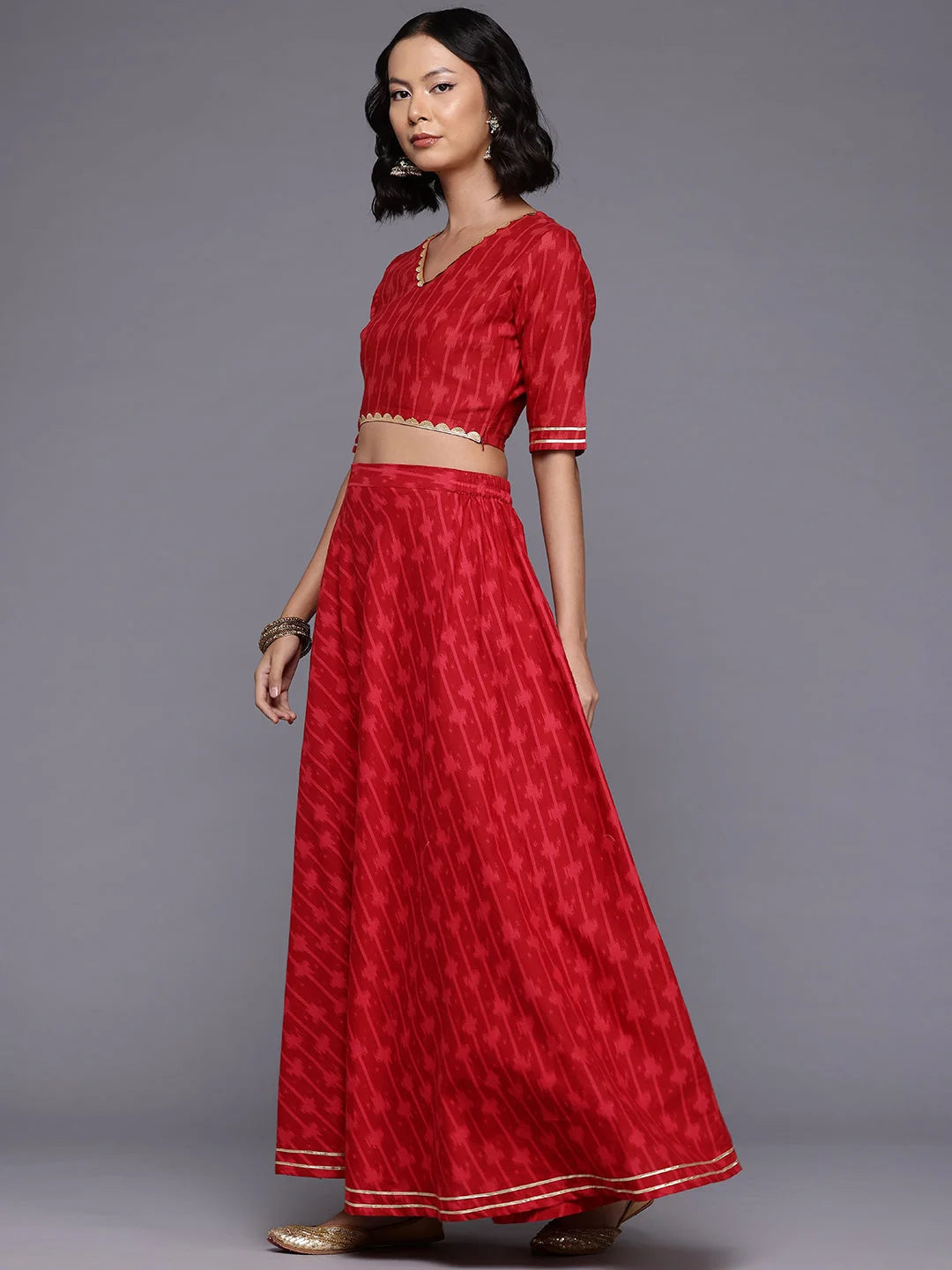 Cotton Lehenga Choli with Dupatta - Women's Designer Lehenga