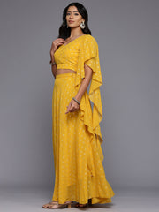 Printed Foil Print Ready to Wear Lehenga & Blouse With Dupatta-AHBLDUSK-COMBO-910