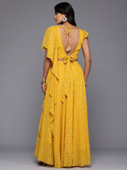 Printed Foil Print Ready to Wear Lehenga & Blouse With Dupatta-AHBLDUSK-COMBO-910