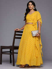 Printed Foil Print Ready to Wear Lehenga & Blouse With Dupatta-AHBLDUSK-COMBO-910