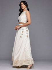 Printed Foil Print Ready to Wear Lehenga & Blouse With Dupatta-AHBLDUSK-COMBO-931