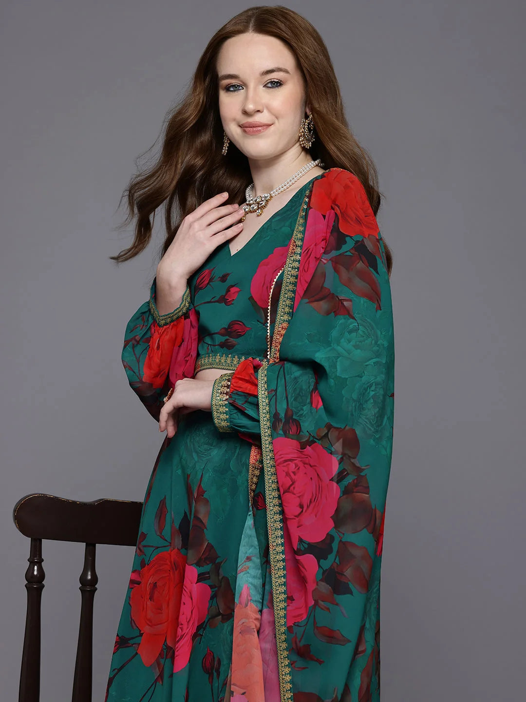 Printed Ready to Wear Lehenga & Blouse With Dupatta-AHBLLHDU-COMBO-1032