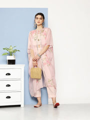 Women Solid Crepe Co-Ords With Shrug-AHBLPNCP-COMBO-576-ICH