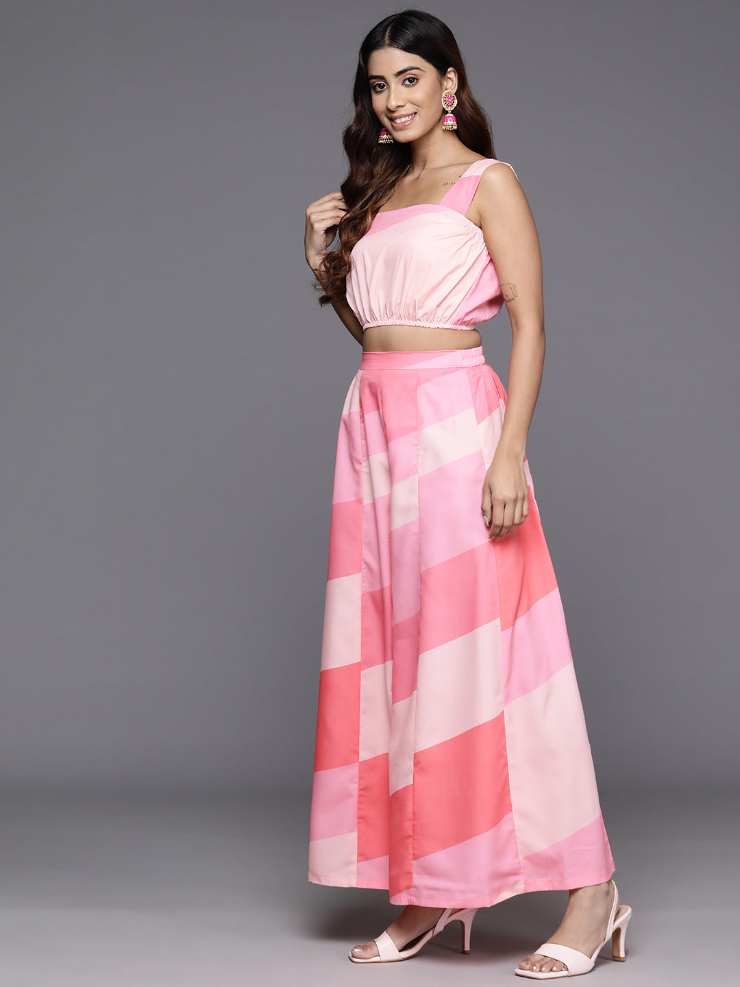 Geometric Print Co-Ord Sets Women with Shrug | Two Piece Sets