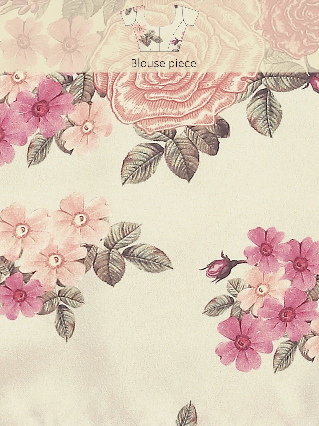 Draped Floral Co Ord Sets Women - Cream & Maroon 2 Piece Sets