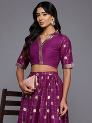 Printed Foil Print Ready to Wear Lehenga & Blouse With Dupatta-AHBLSK-COMBO-981