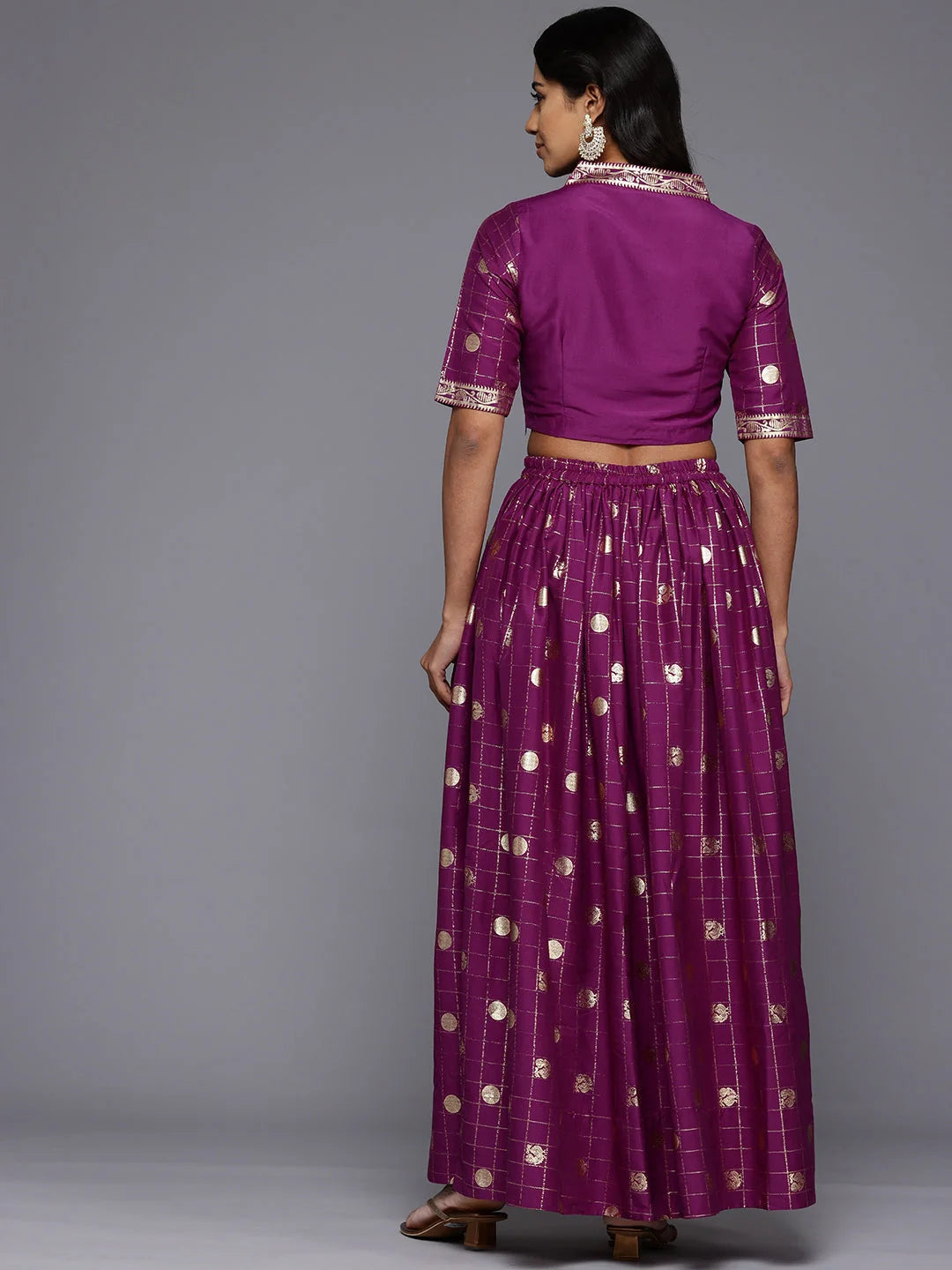 Foil Print Lehenga Choli with Dupatta: Women's Wedding Lehenga