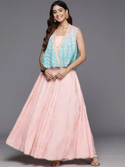 Floral Print Top with Skirt & Shrug-AHBLSKCE-COMBO-890