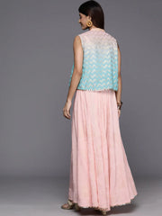 Floral Print Top with Skirt & Shrug-AHBLSKCE-COMBO-890