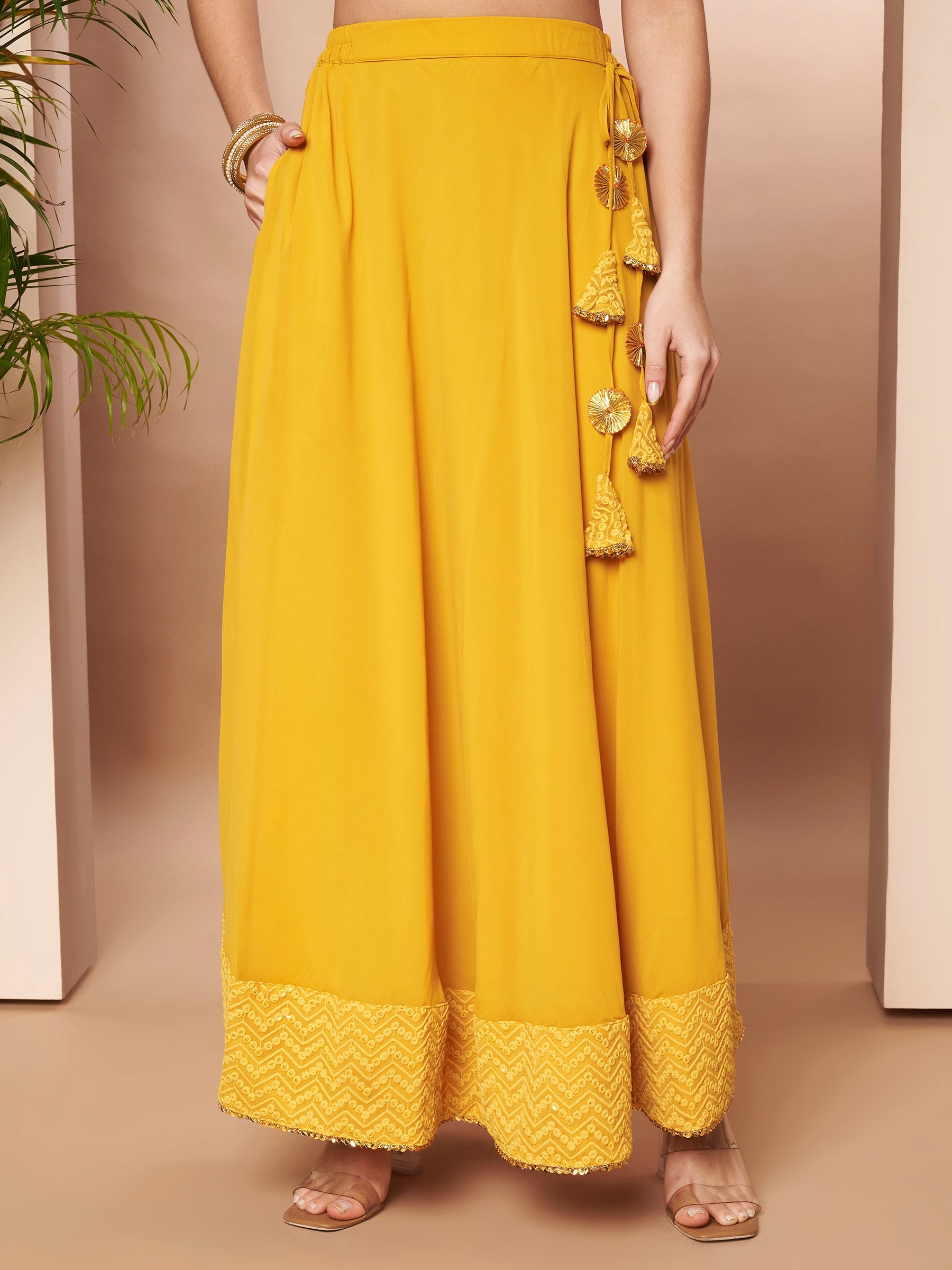 Women's Mustard Traditional Wear Lehenga Choli-AHBLSKDU-COMBO-1154