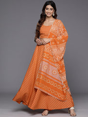 Women's Printed Ready to Wear Lehenga & Blouse Dupatta-AHBLSKDU-COMBO-894