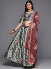 Printed Ready to Wear Lehenga & Blouse With Dupatta-AHBLSKDU-COMBO-924
