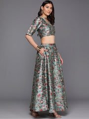 Printed Ready to Wear Lehenga & Blouse With Dupatta-AHBLSKDU-COMBO-924