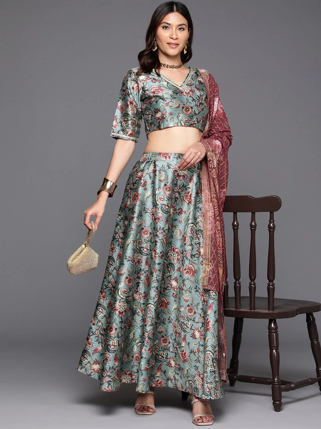 Printed Polyester Women's Lehenga Choli - Designer Ethnic Lehenga