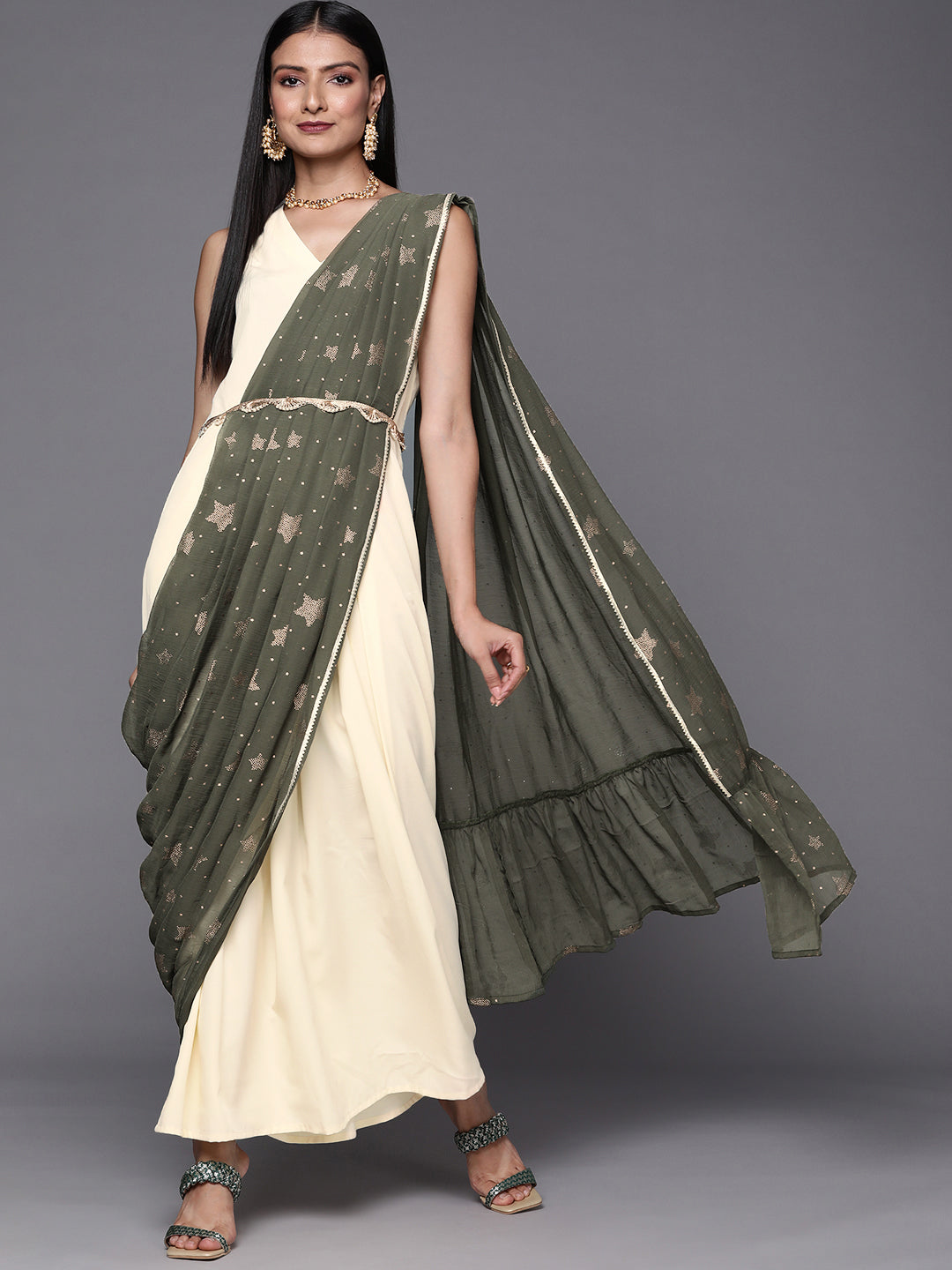 Maxi Dress with Dupatta | Ethnic Indian Dresses Online