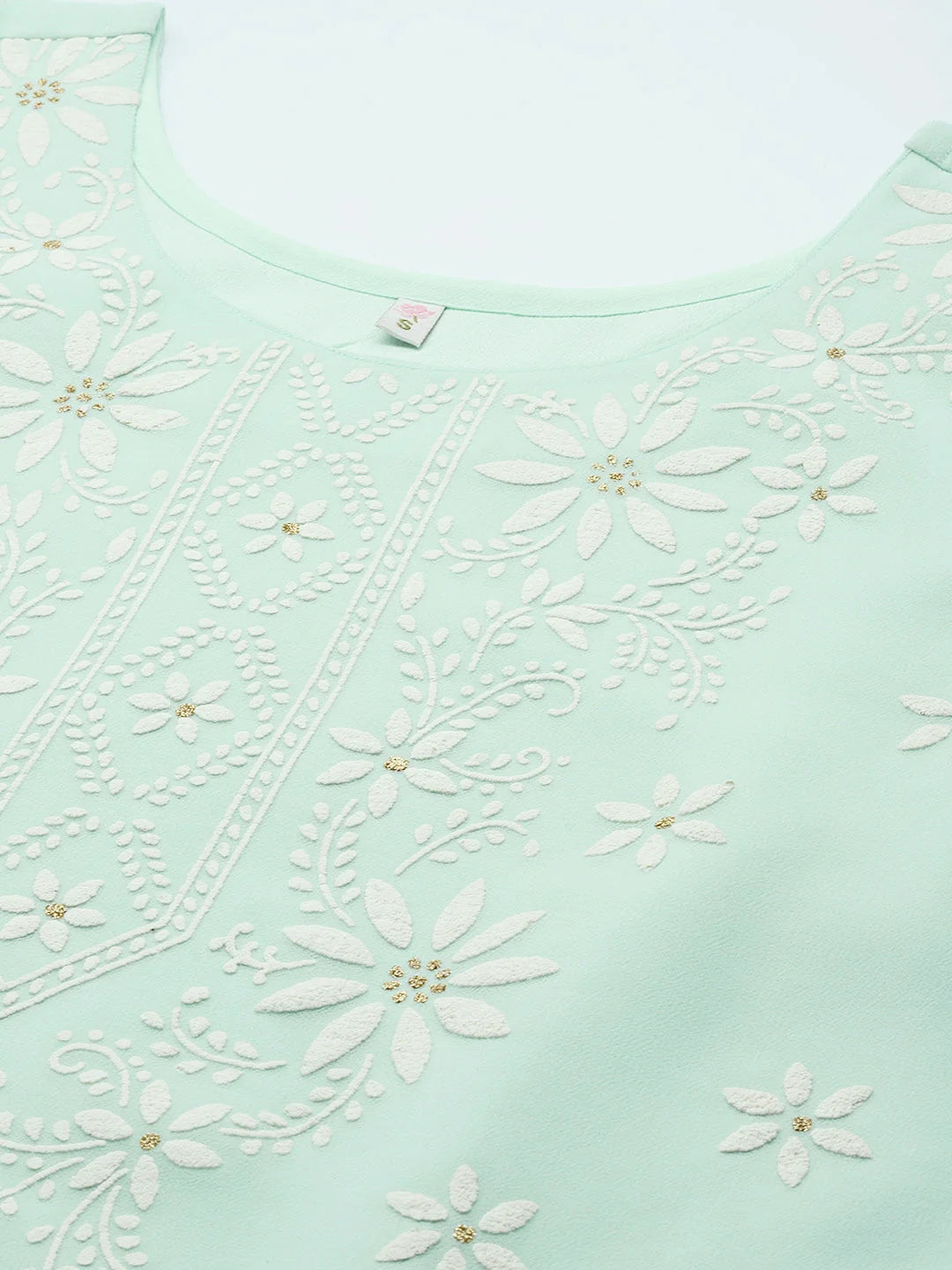 Sea Green Floral Printed Georgette Kurta-AHDRCHFP-1001-FF