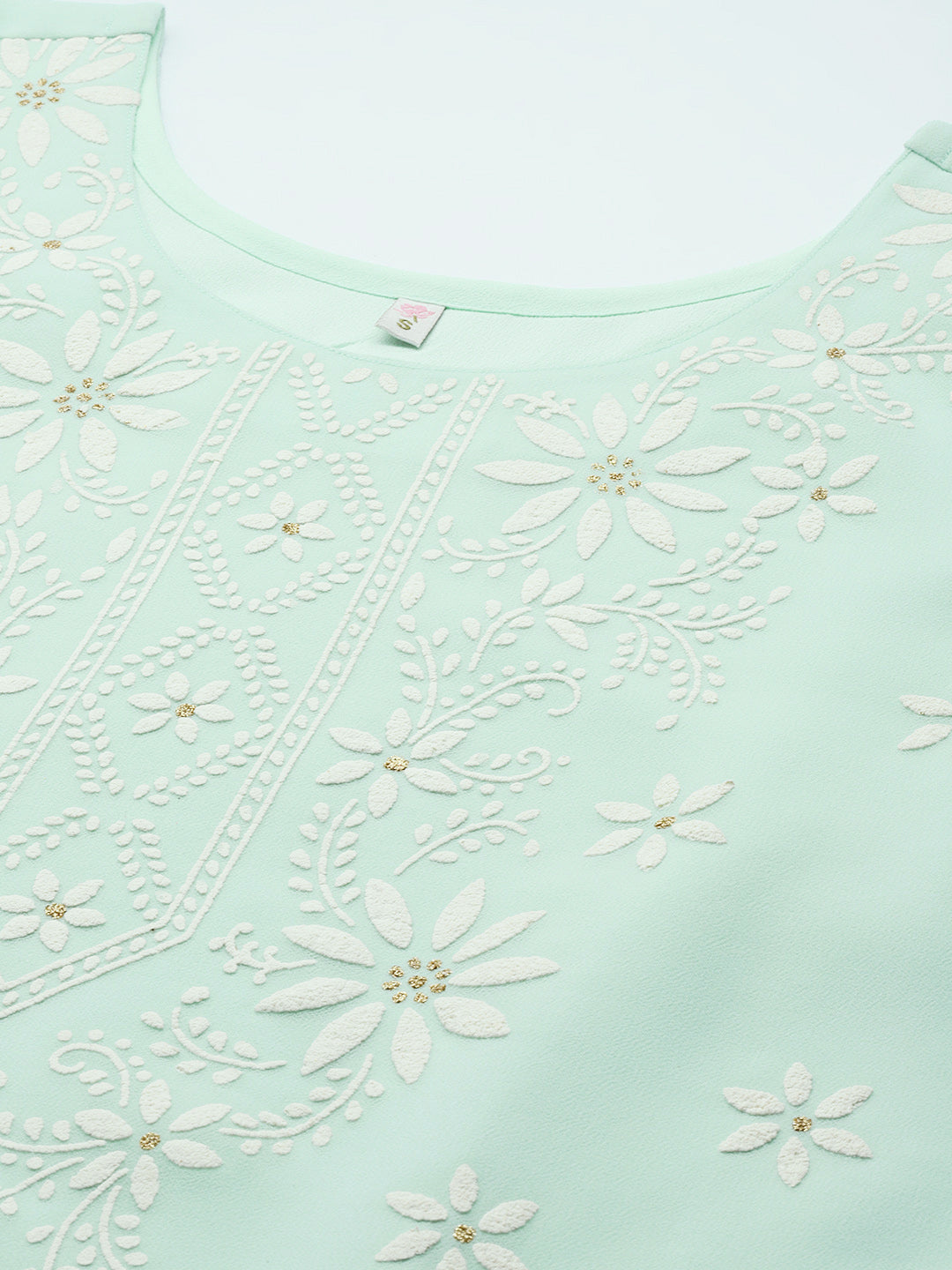 Sea Green Floral Printed Georgette Kurta-AHDRCHFP-1001-FF