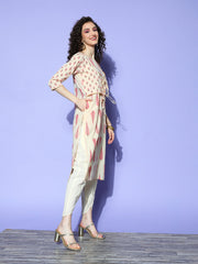 Off White Pure Cotton Printed Kurtas-AHDRCOGPPG-964