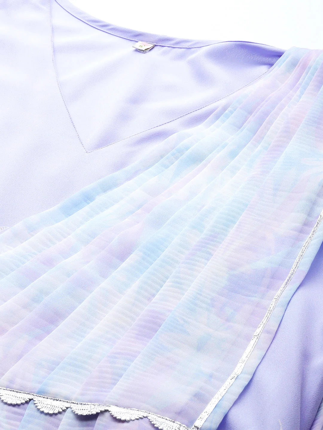 Blue & White Floral Maxi Dress with Dupatta | Indian Dresses