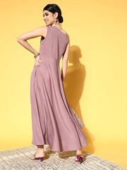 Mauve Floral Printed Maxi Dress-AHDRCRNTDP-936-FF