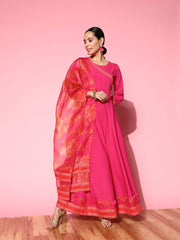 Ethnic Motifs Crepe Ethnic Maxi Dress-AHDRDU-COMBO-443-FF