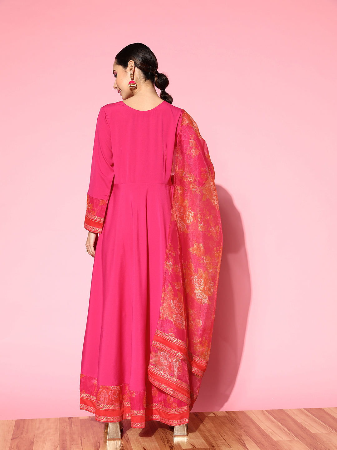 Ethnic Motifs Maxi Dress | Crepe Fabric | Indian Dresses Online