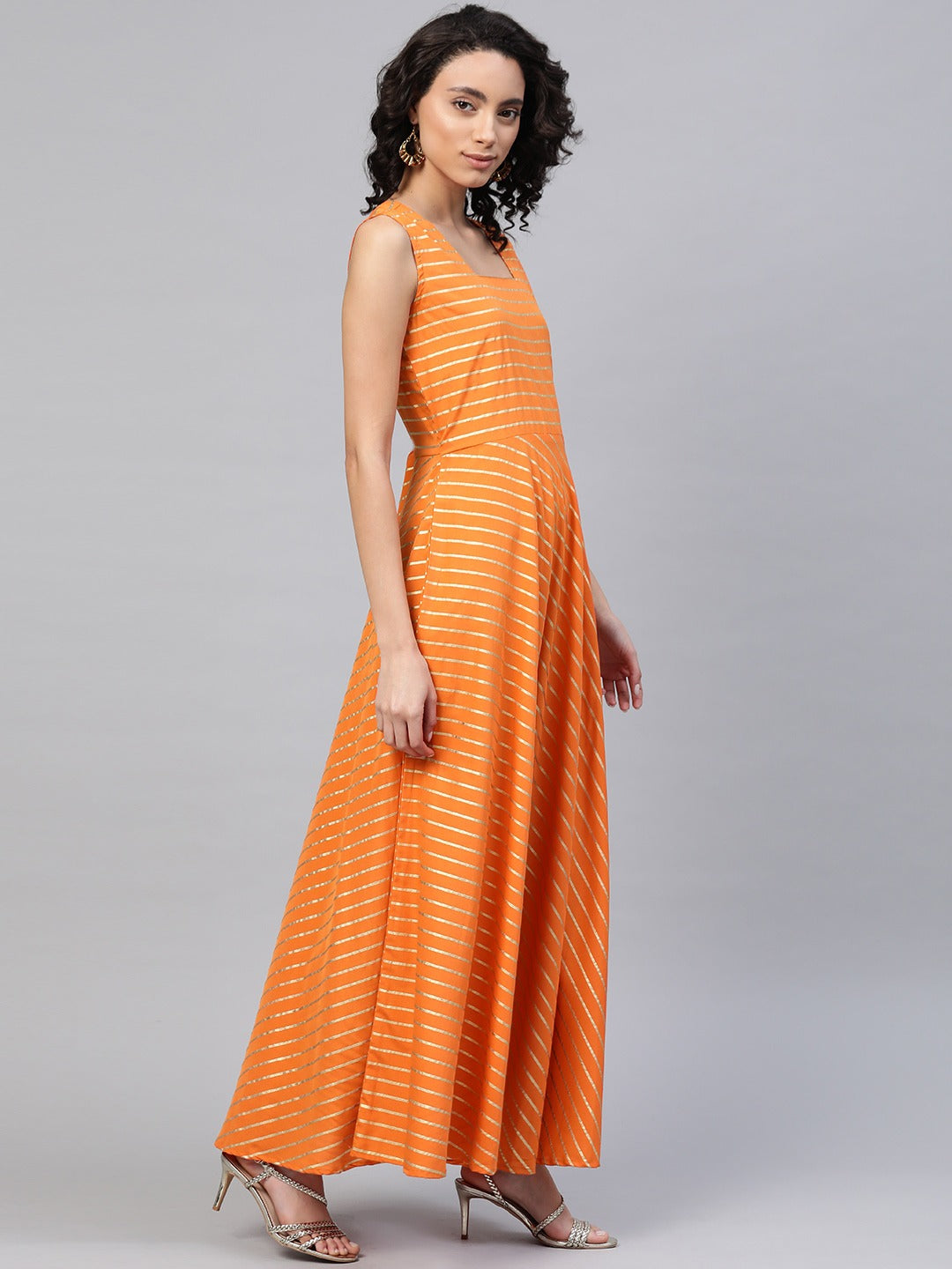 Mustard Velvet Indian Kurta with Printed Dupatta | Online