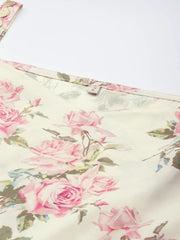 Women Floral Printed Empire Gotta Patti Kurta With Trousers-AHDRPN-COMBO-607