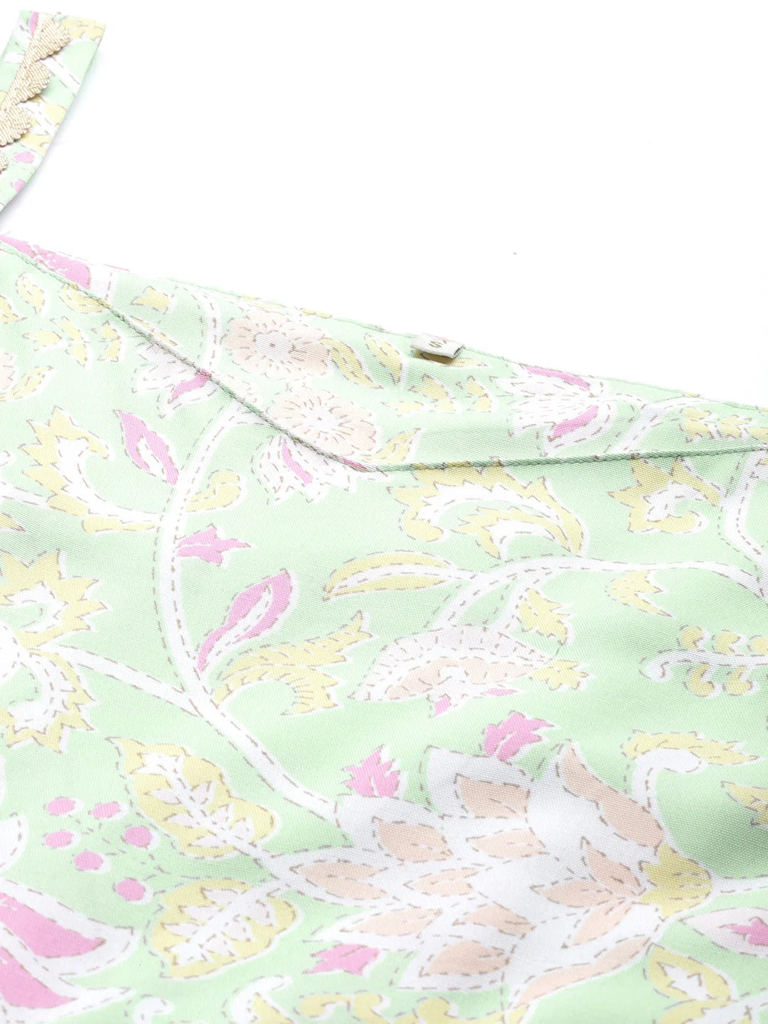 Sea Green Floral Kurta Set | Women's Designer Kurta Sets Online