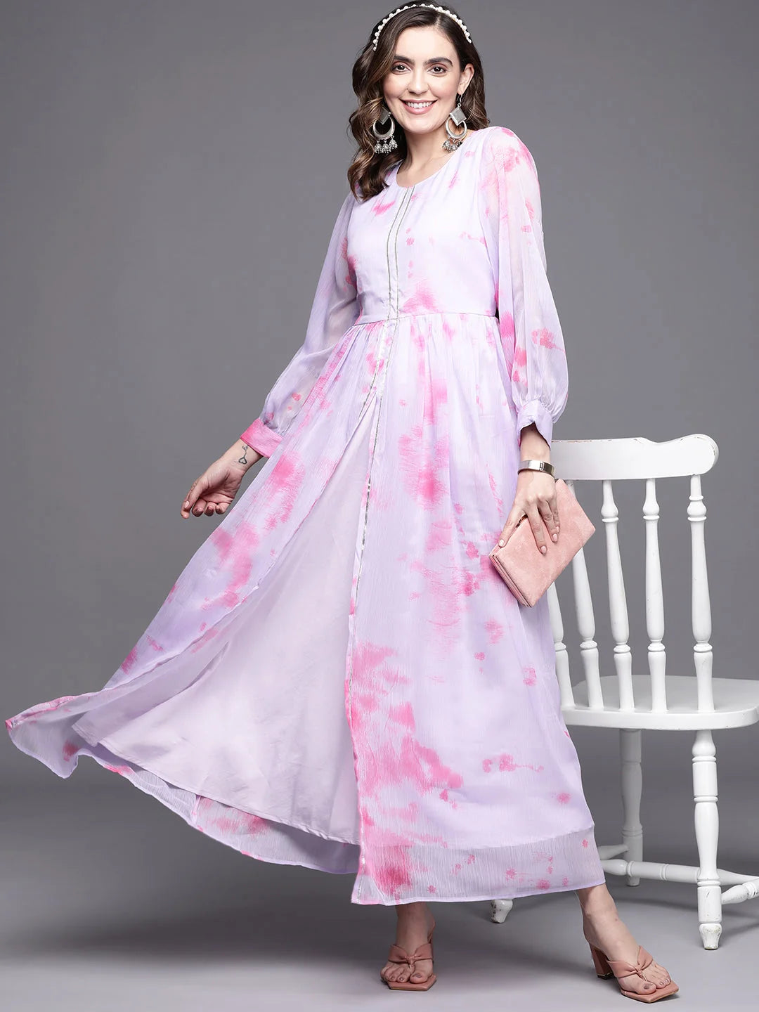 Women Abstract Printed Gown Ethnic Dress-AHEDCFDP-133