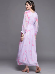 Women Abstract Printed Gown Ethnic Dress-AHEDCFDP-133