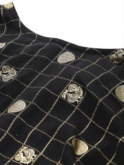 Women Ethnic Print Layered Kimono Sleeves Crepe Ethnic A-Line Maxi Dress-AHEDCFFP-238