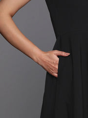 Women Ethnic Print Layered Kimono Sleeves Crepe Ethnic A-Line Maxi Dress-AHEDCFFP-238