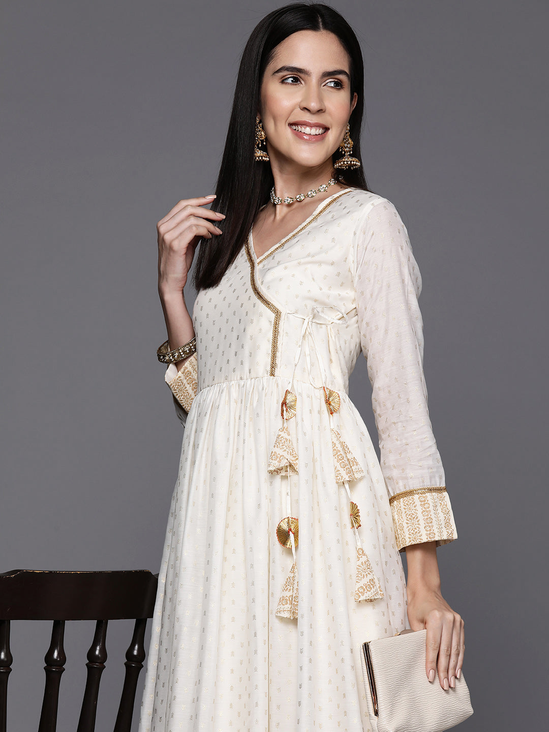 Ethnic Print Maxi Dress - Indian Dresses Online