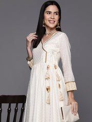 Ethnic Motifs Print Layered A-Line Maxi Ethnic Dress-AHEDCHFP-218