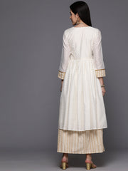 Ethnic Motifs Print Layered A-Line Maxi Ethnic Dress-AHEDCHFP-218