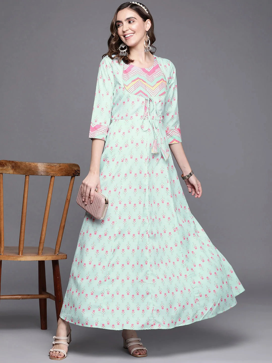 Tie-Ups Maxi Dress | Women's Indian Dresses Online